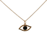 Collier doré oeil et onyx noir