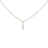 Collier doré petite pierre rectangle 42 cm