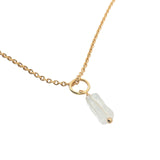 Collier doré petite pierre rectangle 42 cm