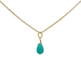 Gold necklace and faceted drop stone