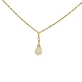 Gold necklace and faceted drop stone