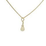 Gold necklace and faceted drop stone