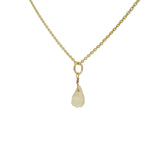 Gold necklace and faceted drop stone