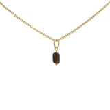 Gold necklace with small square natural stone