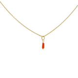 Collier doré petite cornaline rectangle 42 cm