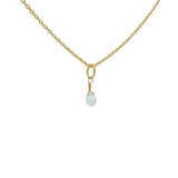 Golden necklace with small faceted natural stone