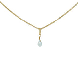 Golden necklace with small faceted natural stone