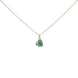 Gold broken heart and stone necklace