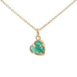 Gold broken heart and stone necklace