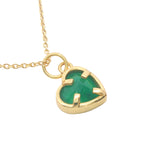 Gold broken heart and stone necklace