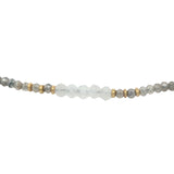 Bracelet doré labradorite, pierre de lune et perles dorées