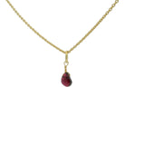 Gold necklace with faceted flat natural stone