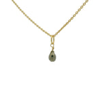 Golden necklace with small faceted natural stone
