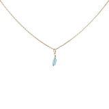Collier doré apatite rectangle petite perle de culture 42 cm