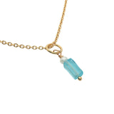 Collier doré apatite rectangle petite perle de culture 42 cm