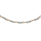 Collier doré avec duo quartz rose 50 cm