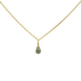 Gold choker necklace with faceted natural stone