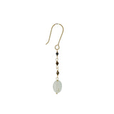 Boucles d'oreilles pendantes préhnite et oeil de tigre