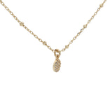 Collier doré petite médaille ronde avec zircons 38 cm