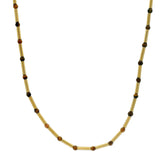 Collier doré oeil de tigre alternée avec tubes dorés 40 cm