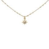 Collier doré petite étoile des vents avec zircon 38 cm