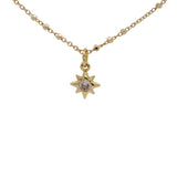 Collier doré étoile des vents zircon 38 cm