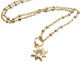 Collier doré étoile des vents zircon 38 cm