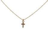 Collier doré croix zircons 38 cm