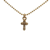 Collier doré croix zircons 38 cm