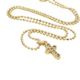Collier doré croix zircons 38 cm