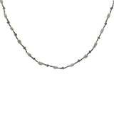 Collier doré perles de culture, perles dorées et iolite 60 cm