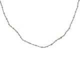 Collier doré petites perles de culture et fil turquoise 75 cm