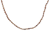 Collier doré perles beiges en corne avec noeuds beiges 75 cm