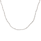 Collier doré petites perles de culture et fil beige 75 cm