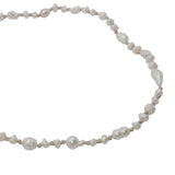Collier doré petites perles de culture et fil beige 75 cm