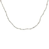 Collier doré petites perles de culture et fil blanc 75 cm