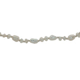 Collier doré petites perles de culture et fil blanc 75 cm
