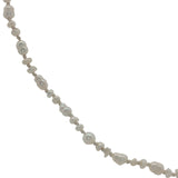 Collier doré petites perles de culture et fil blanc 75 cm
