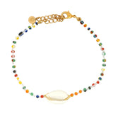 Bracelet perles multicolore et cauri