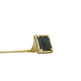 Collier doré pyramide et labradorite 60cm