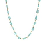 Collier doré ras de cou apatite rectangle