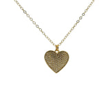 Collier doré et coeur serti de zircons 50cm