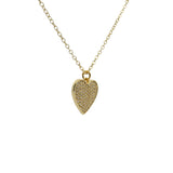 Collier doré et coeur serti de zircons 50cm