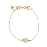 Bracelet doré quartz rose et pierre de lune