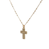 Collier doré avec croix zircons 50 cm