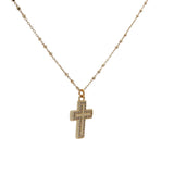 Collier doré avec croix zircons 50 cm