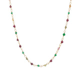 Santa Maria Gold Necklace in Green Onyx, Garnet and Tourmaline