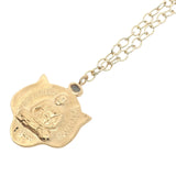 Collier doré tête de tigre avec labradorite 50 cm