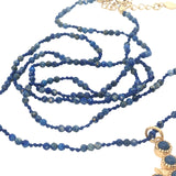 Collier doré lapis lazulis croix baroque en lapis lazulis 60 cm