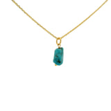 Collier doré petite turquoise irrégulière 42 cm